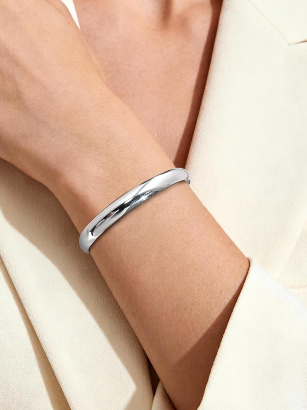 New! Solid Silver Bangle Vintage Bracelet